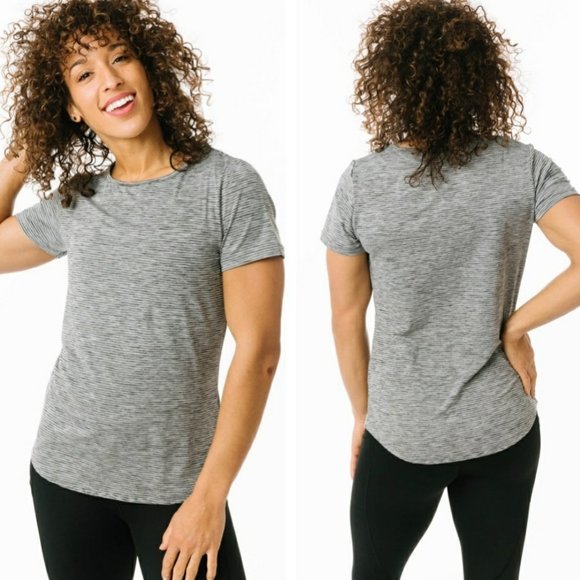 ZYIA Fitted Black and Gray Short Sleeve Tee - Picture 1 of 7